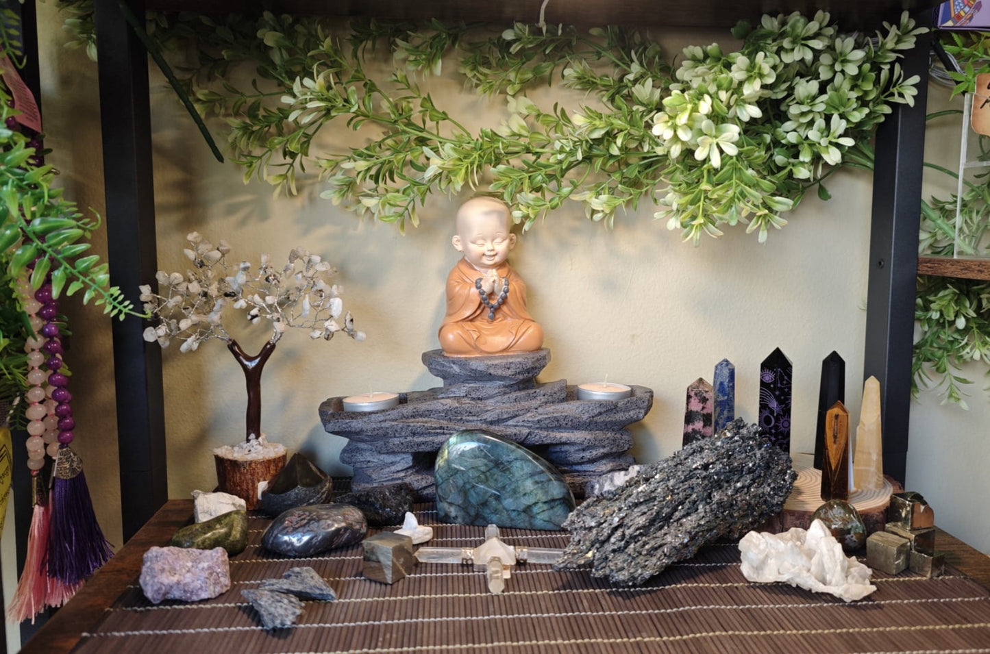 Portavelas doble Buda