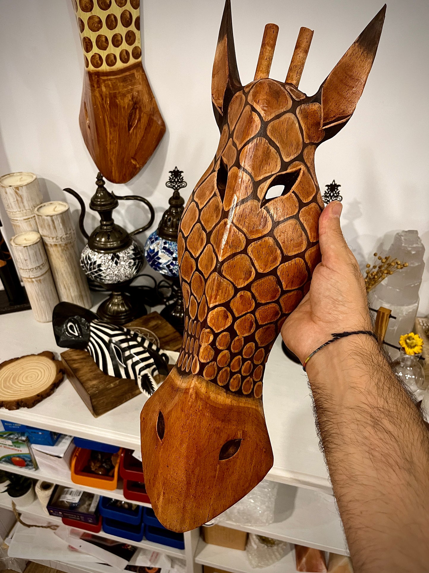 Máscara Africana JIRAFA 50cm - Templo Arcano