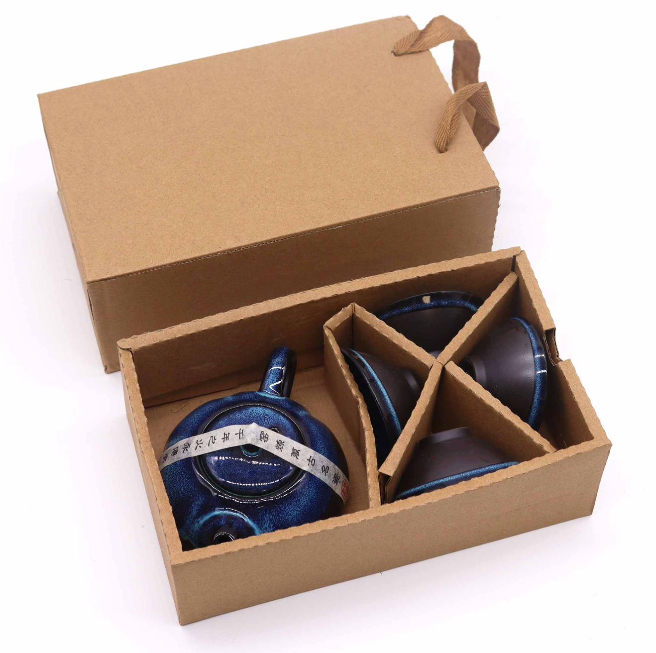 Set de tetera y 4 tazas oriental