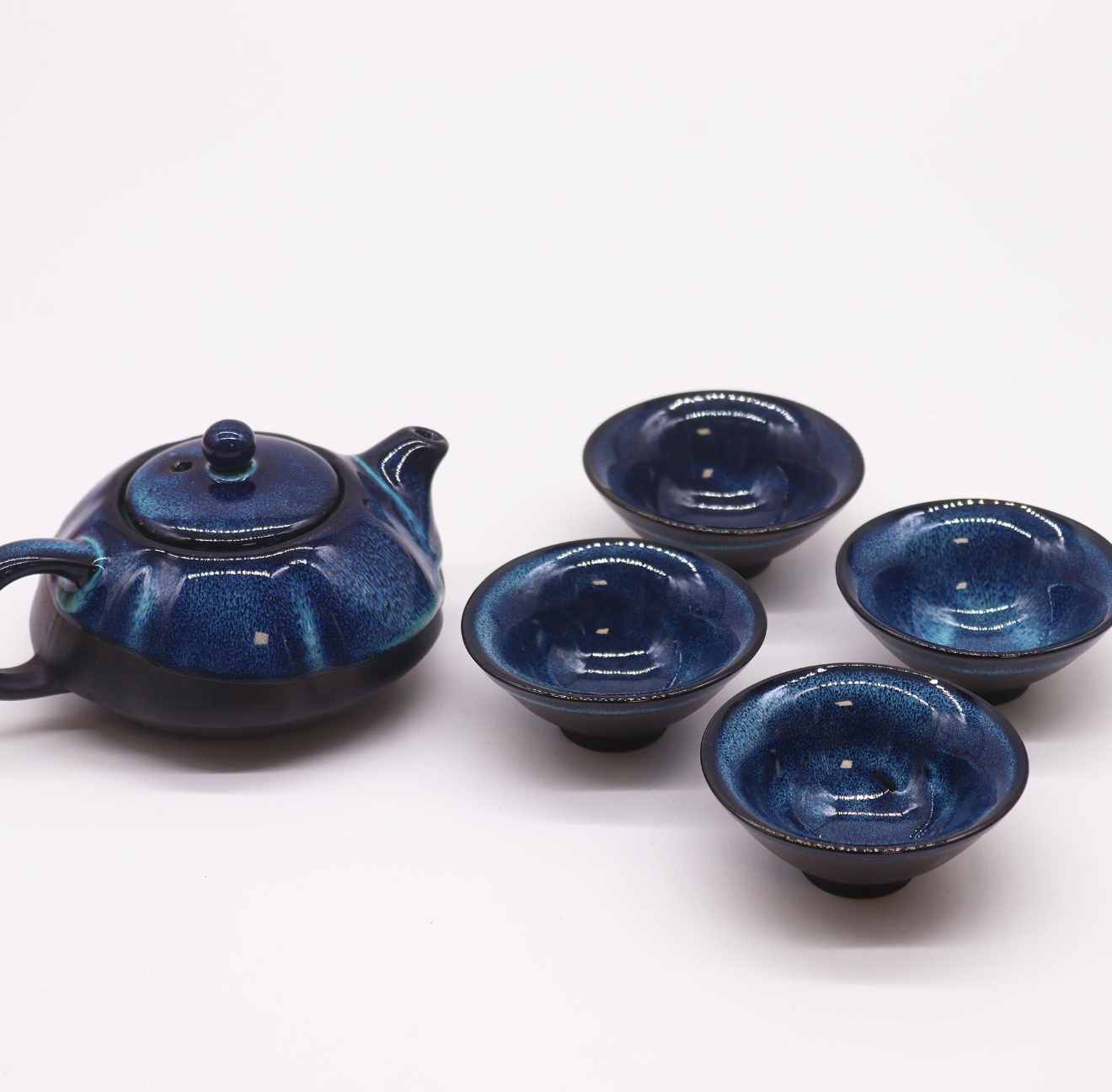 Set de tetera y 4 tazas oriental
