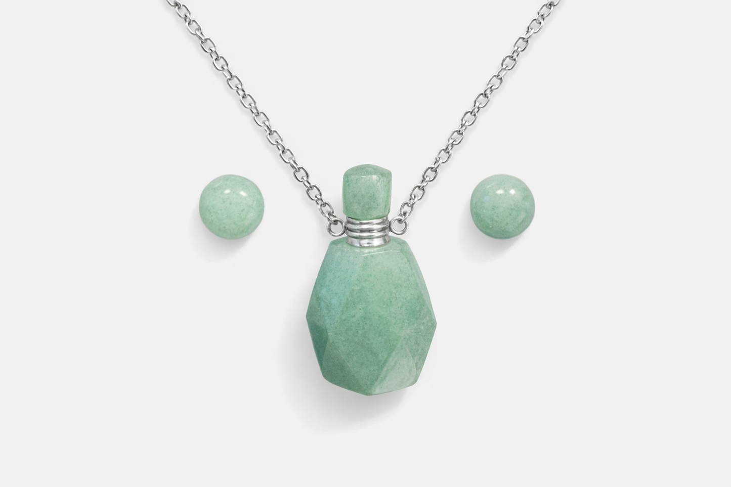 Colgante Botella de Aventurina Verde – Equilibrio y Prosperidad