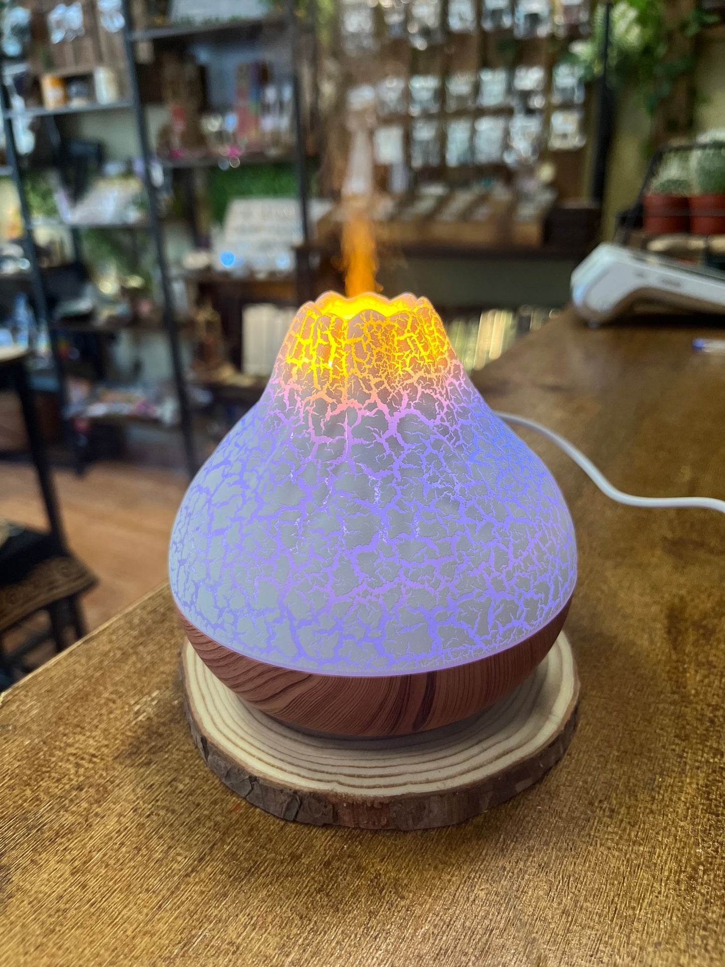 Humificador de Volcán LED – Aromaterapia y Ambiente Relajante