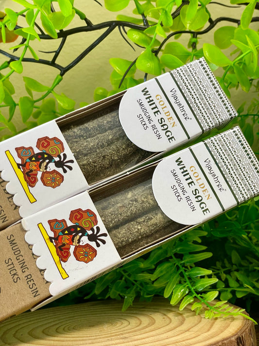 Incienso Vijayshree Golden Smudging – Purificación Ancestral en Stick