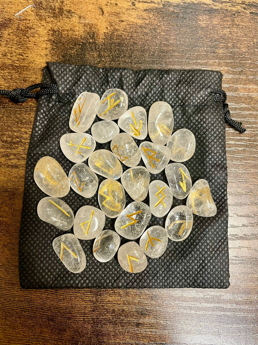🔮 Runas Vikingas de Piedras Naturales – Set de 25 Uds