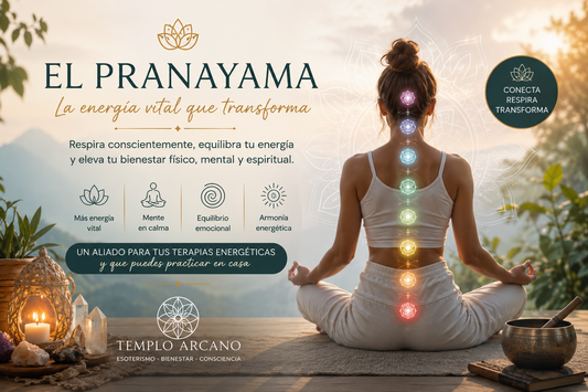Mujer practicando Pranayama, respiración consciente y energía vital