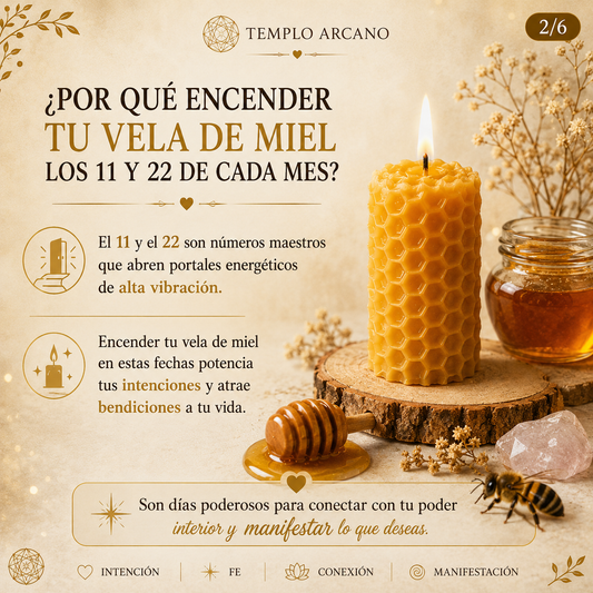 Vela de miel encendida para ritual espiritual los días 11 y 22 del mes