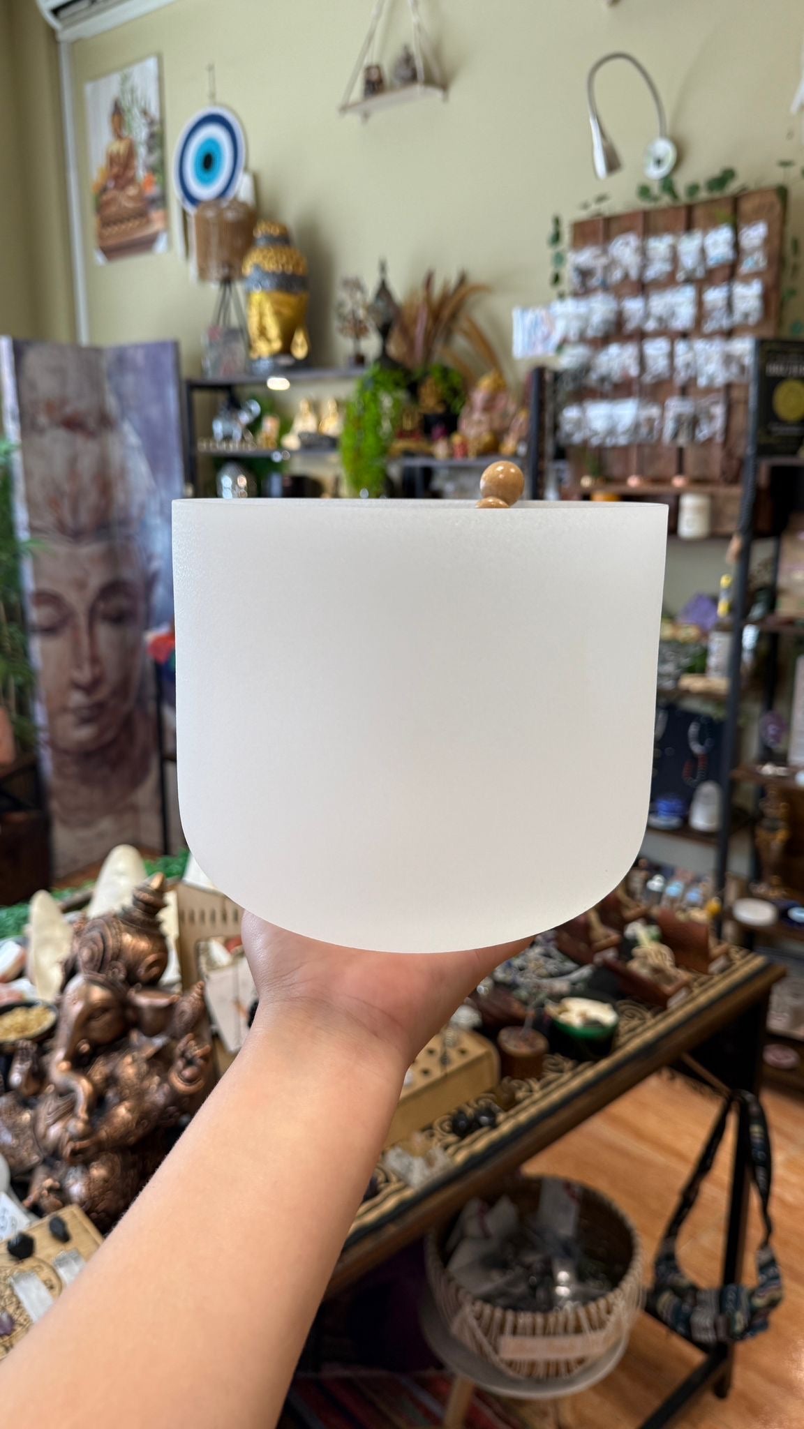 Cuenco Tibetano de Cuarzo Blanco 17,5cm diámetro