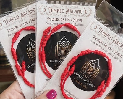 Pulsera Roja de los 7 Nudos. Suerte y Protección