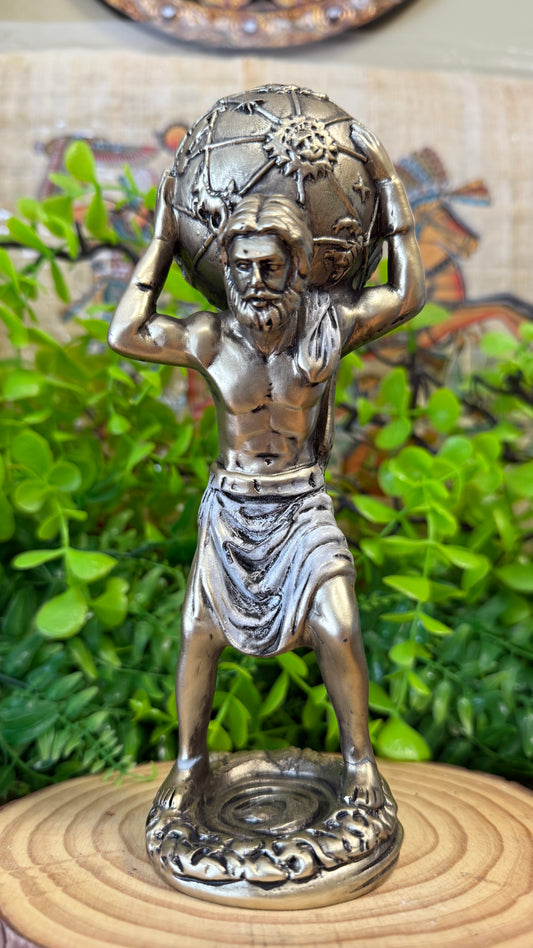 🏛️ Atlas, el Portador del Mundo – Escultura Dorada de Fuerza y Equilibrio