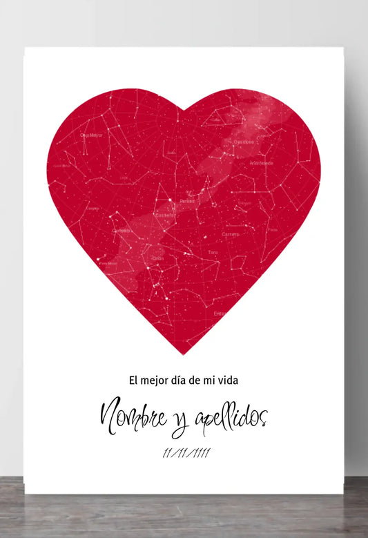 Lámina de Mapa estelar Corazón