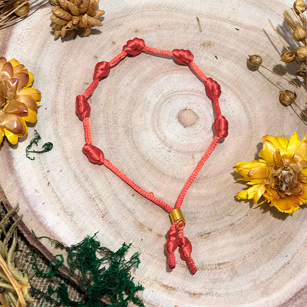 Pulsera Roja de los 7 Nudos. Suerte y Protección - Templo Arcano