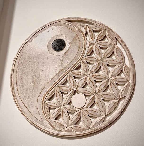 Decoración de pared colgador YIN YANG blanco - Templo Arcano