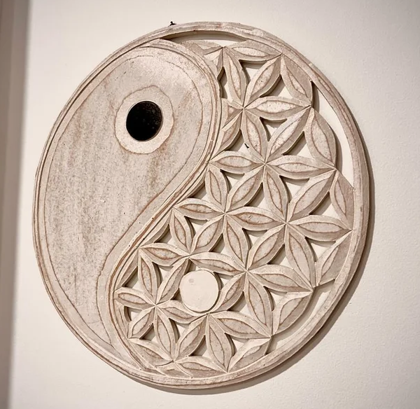 Decoración de pared colgador YIN YANG blanco - Templo Arcano