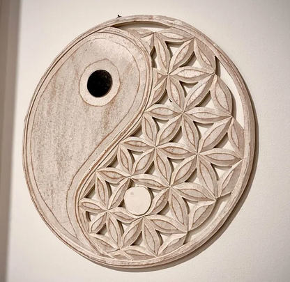 Decoración de pared colgador YIN YANG blanco - Templo Arcano