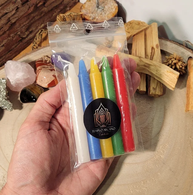 Pack de 5 MINI VELAS ritual de Colores 10cm