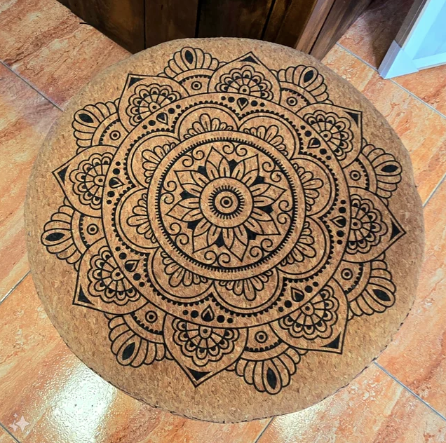 Puff de Corcho con Mandalas, Sillón de Meditación