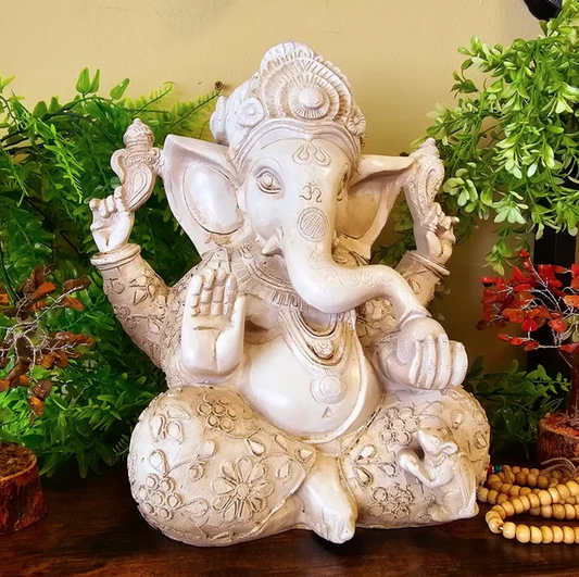 Figura Ganesha Blanca 32cm