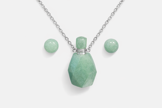 Colgante Botella de Aventurina Verde – Equilibrio y Prosperidad