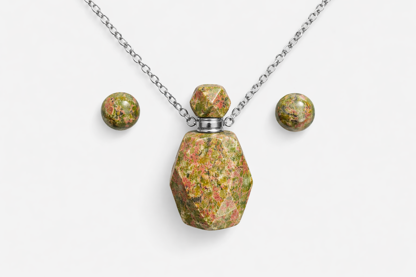 Colgante Botella de Unakita – Sanación Emocional y Equilibrio