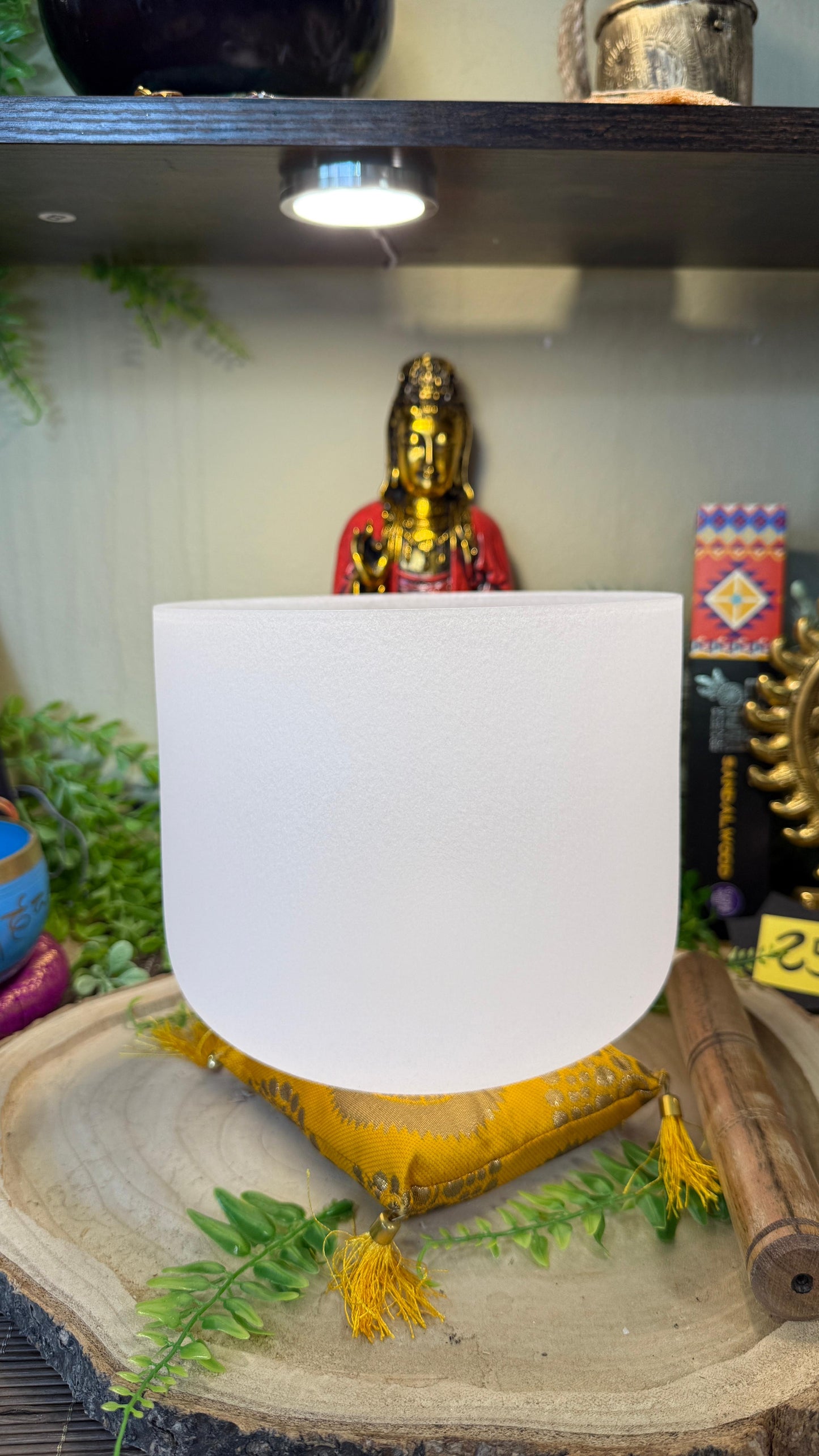 Cuenco Tibetano de Cuarzo Blanco 17,5cm diámetro