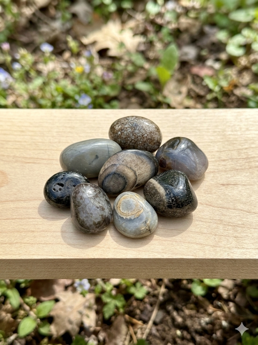 Ágata botswana pulida — mineral de la transformación y protección