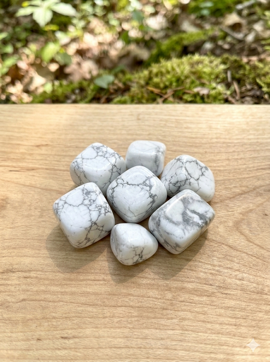 Howlita pulida — mineral de la calma y serenidad