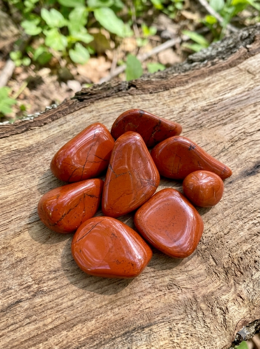 Jaspe rojo pulido — mineral de la vitalidad y seguridad