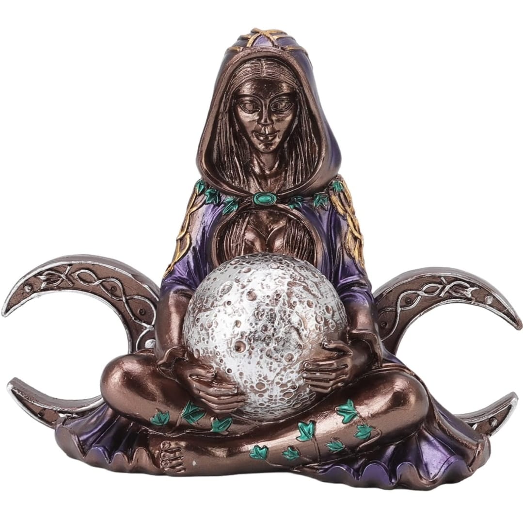 Figura MADRE TIERRA LUNAR GAIA con triple Luna Magia - Templo Arcano