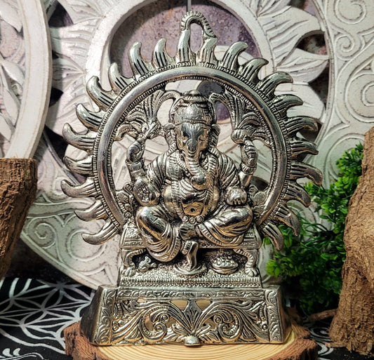 Figura Ganesha Colgador de Metal Zen