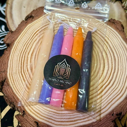 Pack de 5 MINI VELAS ritual de Colores 10cm