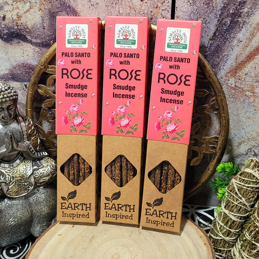 Incienso Natural ROSA y PALOSANTO Namaste India