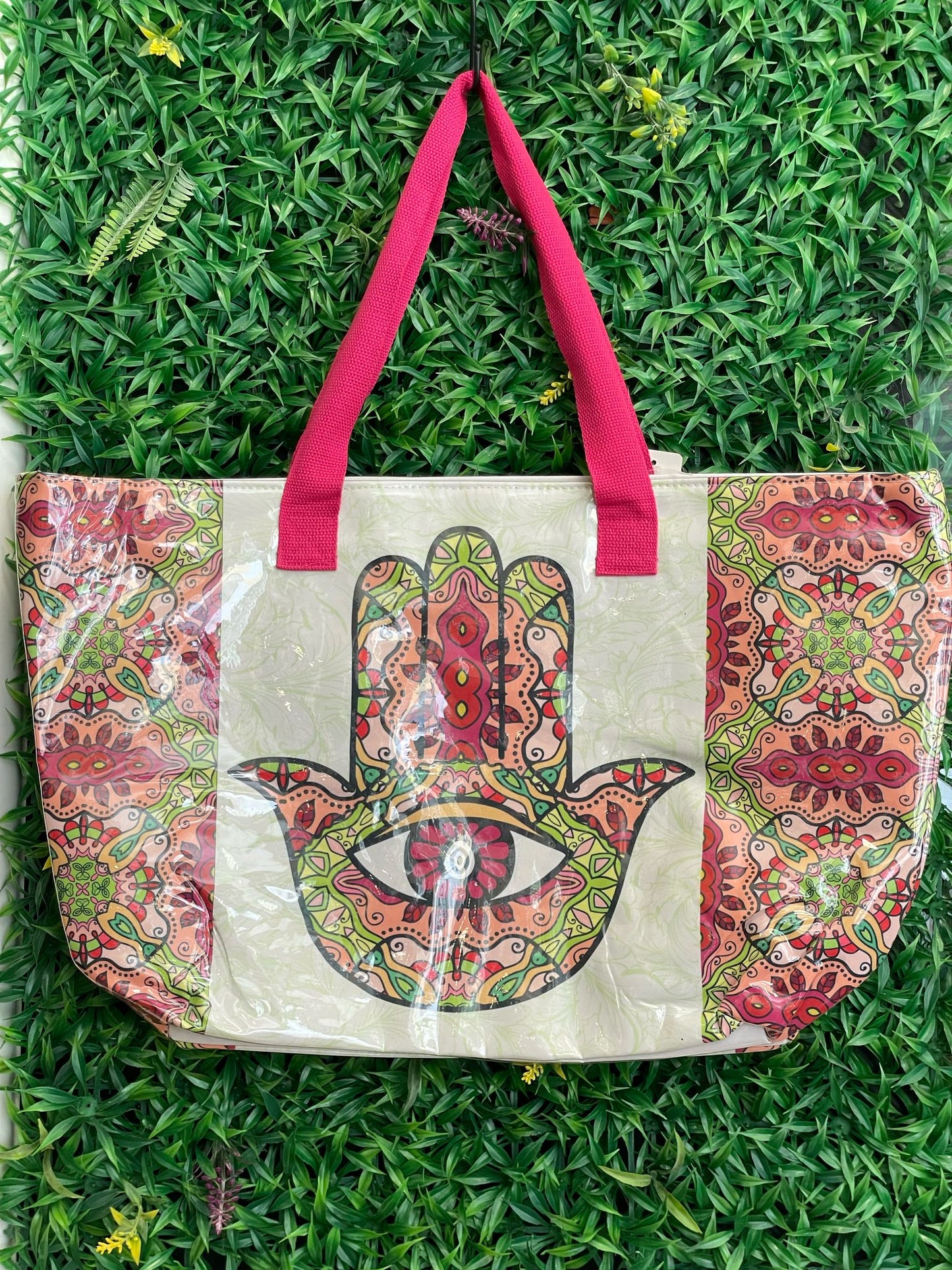 🧿Bolso de Playa con Mano de Fátima – Protección y Estilo para tu Verano