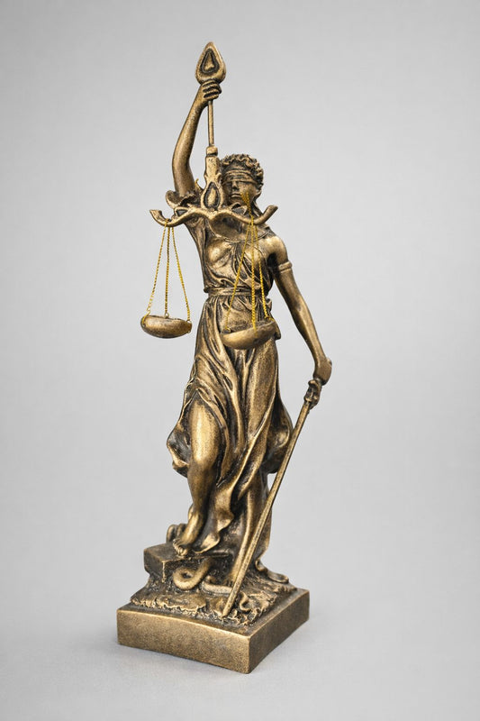 Diosa de la Justicia – Figura Decorativa en Resina Bronce