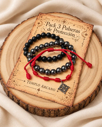 Pack 3 Pulseras de protección energética - 8mm