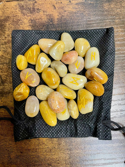 🔮 Runas Vikingas de Piedras Naturales – Set de 25 Uds