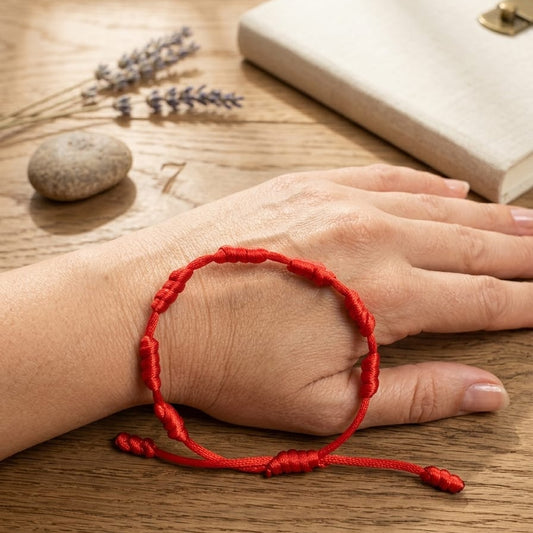Pulsera Roja de los 7 Nudos. Suerte y Protección