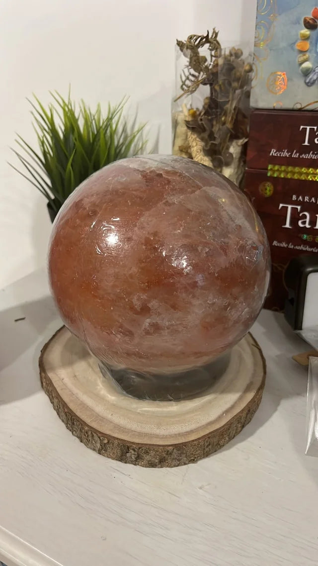 Lámpara Bola de Sal del Himalaya 4Kg 100% Natural - Templo Arcano