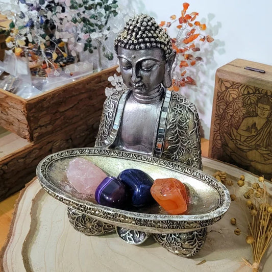 Figura de Buda con Cuenco Zen Meditar - Templo Arcano