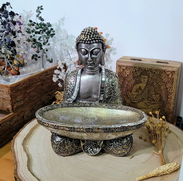 Figura de Buda con Cuenco Zen Meditar - Templo Arcano