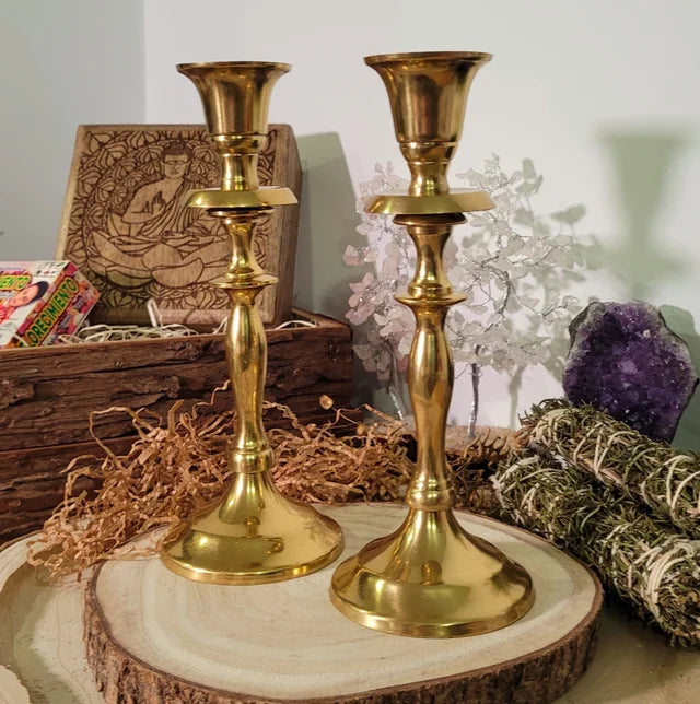 Candelabro Dorado para Velas 20cm - Templo Arcano