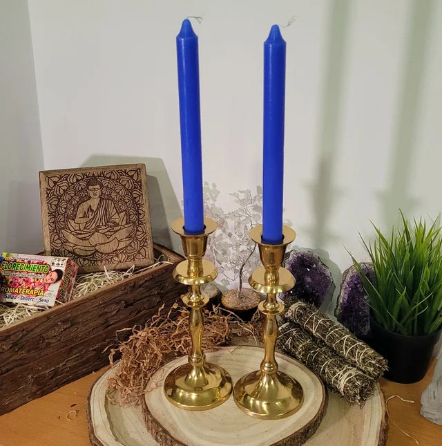 Candelabro Dorado para Velas 20cm - Templo Arcano