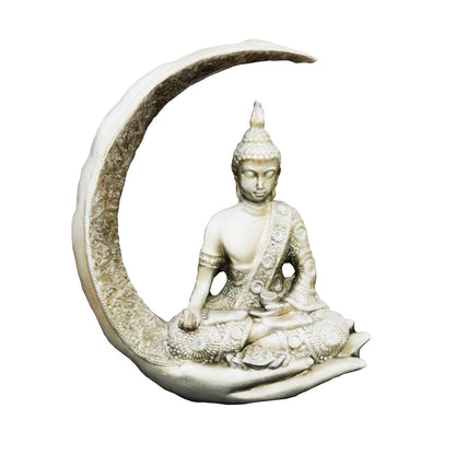 Figura Buda satori Luna Zen en Plata Escultura